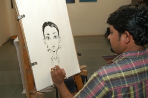 Cartoon painting demonstration by Manoj Salunkhe